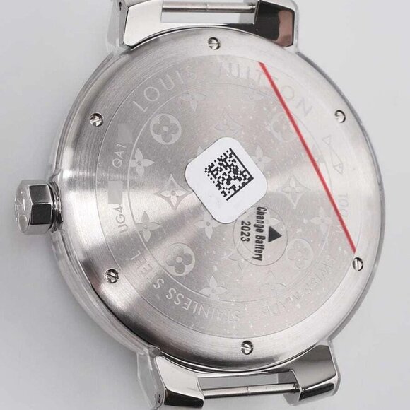 Louis Vuitton 41.5mm Stainless Steel and Lilac Swiss Quartz Tambour Watch Face - Picture 3 of 5